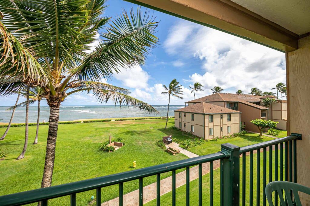 One Bedroom Deluxe balcony at Pono Kai Resort